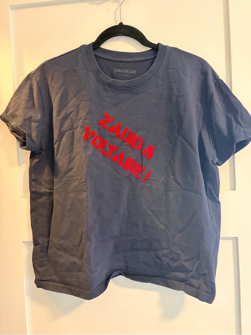 Zadig & Voltaire Navy Tee with Red Logo